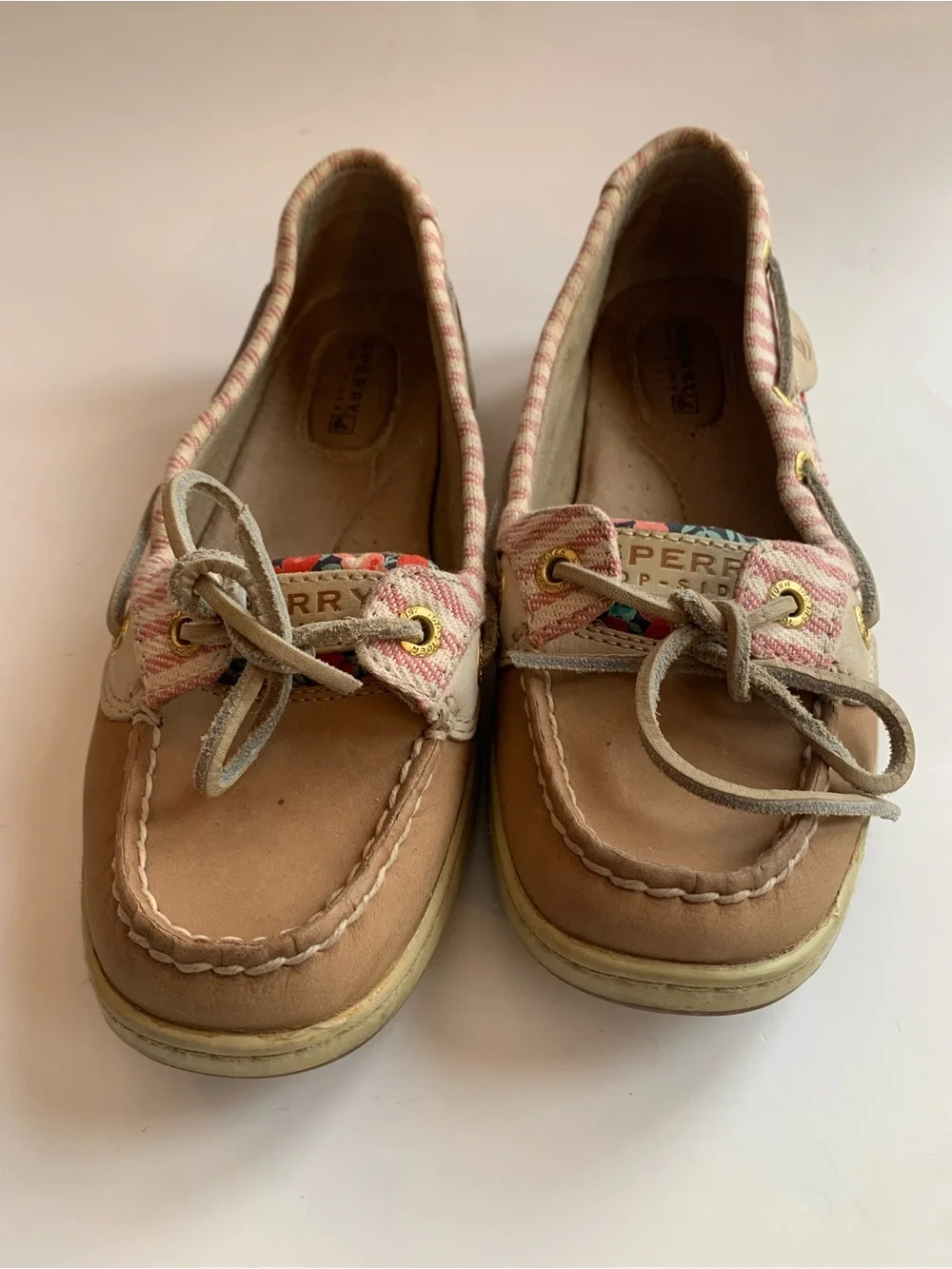 Sperry Woman Topsider Angelfish Stripes Flowers Slip On Boat Shoes